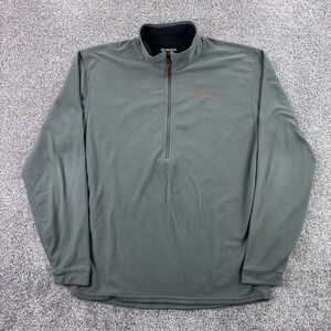 Simms Fleece Pullover Mens Large Gray 1/4 Zip Pullover Fly Fishing Outdoors